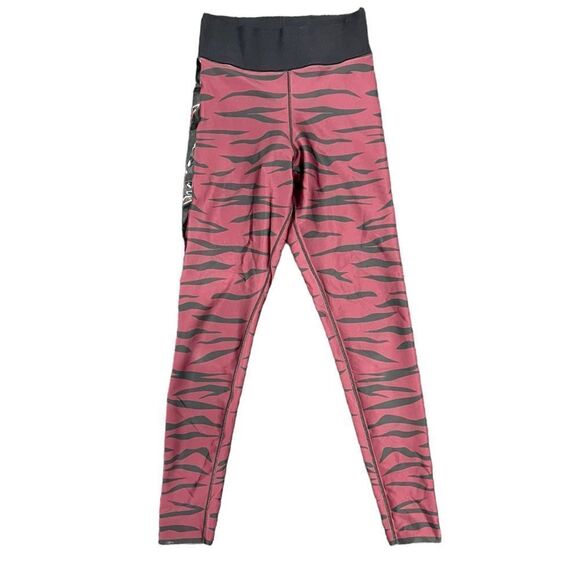 ULTRACOR Womens Compression Animal Print Leggings Black Magenta, Medium - Picture 1 of 3
